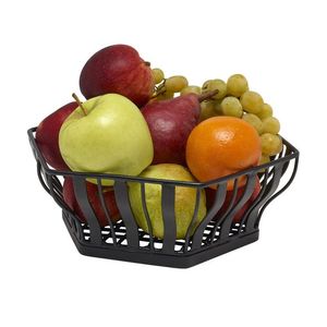 Cesta de frutas de metal de estilo lujoso hecha a mano con alambres de hierro duraderos para cocina rústica o estética de sala de estar - Product Image 1