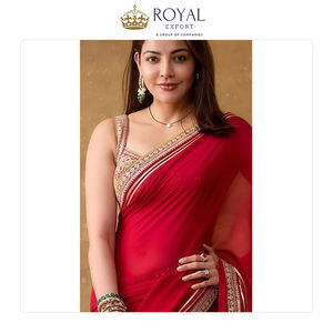 Sari de Tela de Seda Satén Fandy con Bordado, Estilo Clásico de Diseñador, Ropa India, Venta Directa de Fábrica - Product Image 3