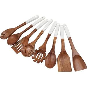 Durable Teak Wood Kitchen Utensils for Non-Stick Cookware Long Cooking Teak and Acacia Wood Cooking Utensils for Non <b>Scratch</b> Use - Product Image 4