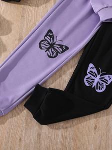 Chándal con capucha estampado ecológico de Invierno para mujer Traje de jogging multicolor con cuello corto con capucha - Product Image 6