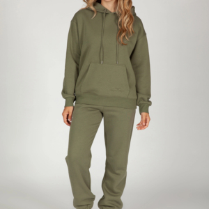 Conjunto de chándal deportivo desgastado para mujer personalizado Sudadera con capucha de invierno con color personalizado a la venta - Product Image 1