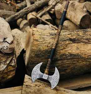 Hacha de Doble Cabeza de Acero con Alto Contenido de Carbono para Camping, Diseño Nuevo y de Alta Calidad, con Funda de Cuero Fino, en Venta - Product Image 2