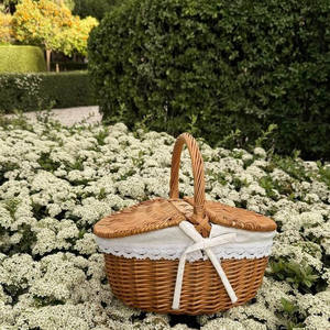 Cesta de picnic plegable ecológica de bambú rectangular con asa Diseño portátil 6-10L Capacidad 60x40x30cm Dimensiones Vietnam - Product Image 5