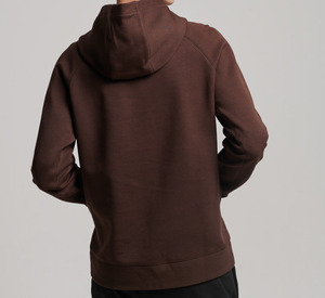 Sweat-shirt à capuche unisexe de bonne qualité, personnalisé, OEM, sans cordon, noir, pour hommes, en molleton de coton lourd, surdimensionné - Product Image 3