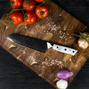 Gran oferta, cuchillo de Chef de acero damasco japonés personalizable profesional, uso de cocina con mango de mármol de madera DIY OEM - Product Image 3