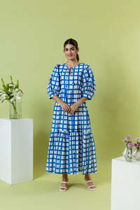 Caftan indien fait à la main imprimé en blocs pour femmes manches longues en coton doux vêtements de nuit décontractés pour l'été tendance taille 6XL - Product Image 6