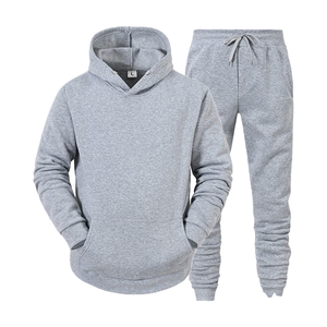 2024 personalizado cómodo cremallera Sudadera con capucha entrenamiento Jogging trajes ecológicos 100% algodón dos piezas chándales para hombres de talla grande - Product Image 4