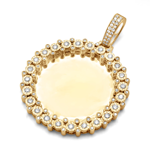 D'VINS JEWELS Diamond Photo <b>Pendant</b> 14K <b>Gold</b> Round Brilliant Cut Iced Hip Hop Style Unisex Jewelry Gift - Product Image 4