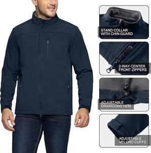 Veste Softshell légère et respirante pour homme, imperméable, doublure polaire chaude, coupe-vent pour les voyages, la randonnée, le golf, la moto, la course - Product Image 4