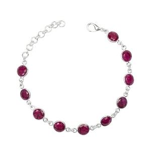 Bracelet parfait Design Beacelet fait à la main exquis Tennis solide 925 Bracelet en argent Sterling avec des bijoux en pierres précieuses fines rubis - Product Image 1