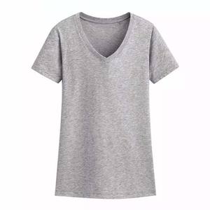 T-shirts en coton 100% pour femmes, col en V, manches courtes, vente en gros, logo personnalisé OEM, entraînement en salle de sport, diamants 3D - Product Image 4