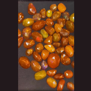 อัญมณีโรสคัทแบบเหลี่ยมเพชรพลอยสีเหลืองโอปอลจากเอธิโอเปีย62ชิ้น7มม.-15มม. 48cts อัญมณีหลวมจำนวนมากสำหรับขาย - Product Image 4