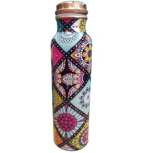 Jugo de limón Beber Energía Bebida Almacenamiento Beneficios para la salud Botellas Esmalte Acabado Cobre Botella de agua Ayurveda Beneficio - Product Image 4