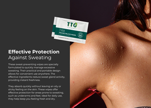 Toallitas Antitranspirantes de Larga Duración TTO TRX, Caja de 24 Unidades, Control del Olor a Sudor, Aceite de Árbol de Té, Cloruro de Aluminio, Cuidado de Manos, Pies y Axilas - Product Image 3