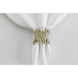 Forme de feuille élégante conception feuille d'argent ronds de serviette porte-serviettes en métal pour mariage Table à manger décor et accessoires pour la maison - Product Image 5