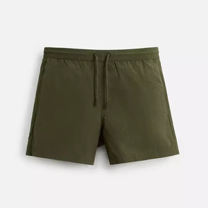 Prix usine hommes solide short de bain séchage rapide 100% polyester maille doublé taille élastique été plage troncs personnalisé entraînement Shorts - Product Image 4