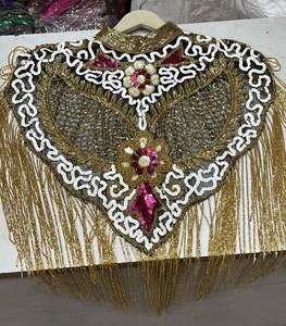 Elegante Vestido de Festival Burlesque con Hilos de Cuentas, Lentejuelas, Perlas, Bordado, Silueta Recta, Cierre en el Cuello, Capa Festiva, Natural - Product Image 1