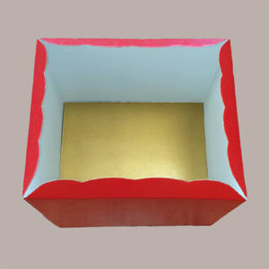 2 Pcs Red Leather <b>Decorative</b> Storage <b>Boxes</b> <b>with</b> <b>Lid</b> 400x340H340 mm Trunk Box Style - Product Image 2
