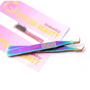 Chất Lượng Cao Biểu Tượng Tùy Chỉnh Thép Không Gỉ Nhíp Lông Mi Số Lượng Lớn Nhãn Hiệu Riêng Công Cụ Cho Lông Mi Mở Rộng - Product Image 1