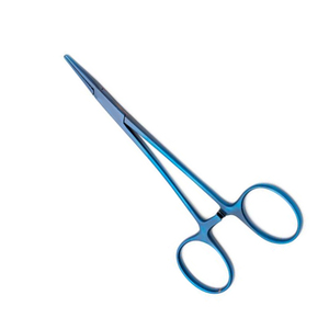 Fórceps hemostáticos rectos para mosquitos de 9,5 cm con revestimiento de titanio azul, acero de Metal Dental quirúrgico de grado Industrial, OEM personalizable - Product Image 1