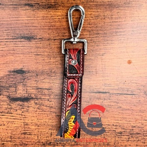 พวงกุญแจหนังรูปดอกทานตะวันขนาดเล็กแบบตะวันตกพวงกุญแจหนังแท้แบบปรับแต่งเองได้สำหรับผู้หญิง - Product Image 1