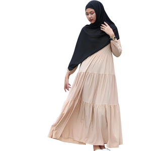 Zevanya haute qualité crêpe tissu modeste femmes longue robe douce main sensation avec Design ethnique musulman et manches longues - Product Image 1