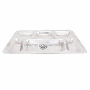 Assiettes en acier inoxydable pour repas, restaurant, hôtel, fabrication indienne, 6 en 1, assiettes compartimentées - Product Image 2