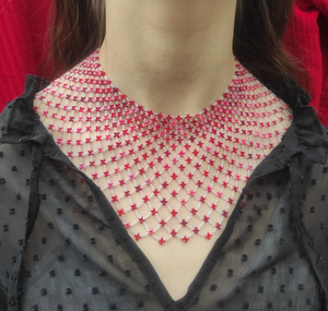 <b>Statement</b> <b>Necklace</b> With a Traditional Pattern. Colorful Beaded Ukraine <b>Necklace</b> Fringe Beaded Bandana - Product Image 2