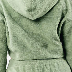 Veste en polaire Sherpa pour femme, hiver 2023, chaude, douce, en peluche, sweat-shirt à fermeture éclair, broderie féminine, veste à capuche courte - Product Image 6