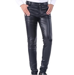 Pantalones de Cuero Negro de Piel de Oveja Genuina para Hombre, Pantalones de Cuero Real, Ajuste Ceñido, Pantalones de Cuero Personalizados para Hombre con OEM - Product Image 1