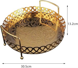 Plateau de service en métal de concepteur luxueux grand plateau avec poignées dernière arrivée conception étonnante de qualité fabuleuse - Product Image 6