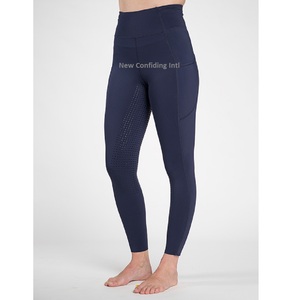 Pantalones de montar elegantes al por mayor, leggings OEM con asiento completo, ropa ecuestre de moda, mallas de montar personalizadas con bolsillos para teléfono - Product Image 1