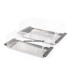 Plateau à chocolat carré en métal avec couvercle en acrylique Plateau à chocolat fait main de haute qualité Plateau à chocolat fantaisie élégant et classique - Product Image 4