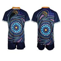 Ropa de fútbol de rugby personalizada Camiseta transpirable de estilo indígena con estampado de leopardo 3D Uniforme de rugby de talla grande