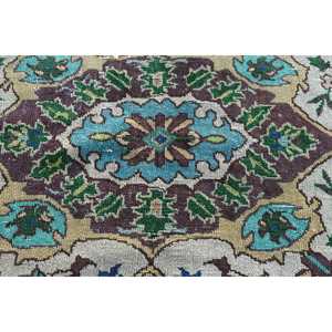 Alfombra Turca de 9.1x12.9 pies, Alfombra Azul Abstracta de Lana - Product Image 5