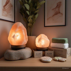 โคมไฟเกลือหิมาลายันธรรมชาติ6-8กก. ตกแต่งบ้านปรับแต่งได้ตามต้องการคุณภาพที่ดีที่สุดฮวงจุ้ยต่ำดอกไม้ที่ได้รับแรงบันดาลใจจากสัตว์ความรัก - Product Image 2