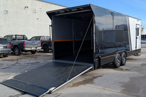 Remorque de transport de marchandises en aluminium 8,5x22 pieds, 9990 GVWR, à double essieu, avec porte rampe en V, pour le transport de véhicules et d'équipements, à vendre - Product Image 6