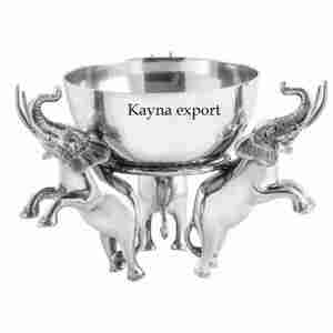 Bol en métal écologique de luxe, tête de cerf argentée, centre de table, décoration de fête, mariage, service de noix, dattes, unique - Product Image 2