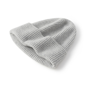 Wholesale Ribbed Striped Luxury Fluffy Classical Thick Soft Unisex Custom logo Winter Cashmere Wool Knitted Hat - Product Image 3