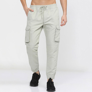 Pantalones Cargo Jogger informales para hombre Diseño de color sólido con múltiples bolsillos con cintura elástica Pantalones de calle ligeros - Product Image 4