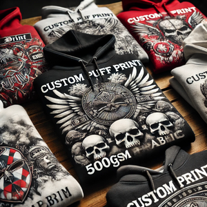 Sweat à capuche imprimé bouffant personnalisé 500gsm, Sweat à capuche 500gsm de haute qualité avec conception d'impression bouffante personnalisée, Sweat-shirt imprimé bouffant personnalisé de qualité supérieure - Product Image 3