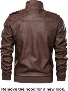 Chaqueta de lona de cuero para hombre en color marrón-Exportación desde Pakistán Nuevo diseño de moda Equipo hecho a mano - Product Image 4
