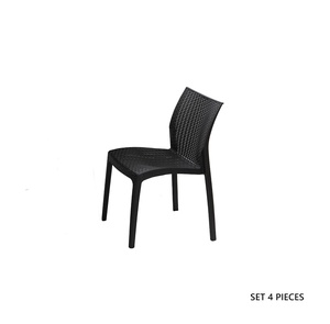 SET 4 Chaises de jardin empilables en polypropylène 48x52x81 cm Chaise de salle à manger d'extérieur - Product Image 3