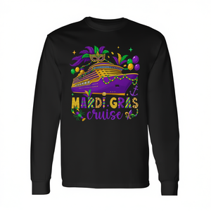 เสื้อยืดแขนยาวลายเข้าชุดสำหรับครอบครัวงานมาร์ดิกราส์ครูสครูว์ นิวออร์ลีนส์ ปี 2026 สำหรับลูกเรือและครอบครัว เสื้อยืดโปรโมชั่น - Product Image 2