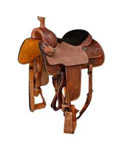 อานม้าตะวันตกหนังแท้คุณภาพพรีเมี่ยมสำหรับการขี่ม้าและแข่งกระบอก - Product Image 3