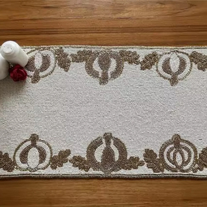 <b>Beaded</b> <b>Placemat</b> Handmade Round Charger for Luxury Dining & Holiday Decor Unique Piece Handmade <b>Beaded</b>, <b>Placemat</b>, Housewarming - Product Image 1