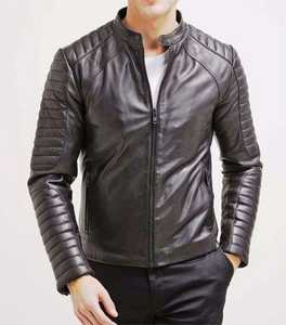 Veste en cuir de vachette de haute qualité, confortable, respirante, durable, élégante, col montant, décontractée, pour tous les jours, taille 4XL - Product Image 1