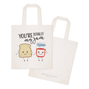 Totally My Jam Cotton Canvas Tote <b>Bag</b> Eco-Friendly Recyclable <b>Long</b> for Daily Use Advertising Various Cartoon Letter Screen - Product Image 2