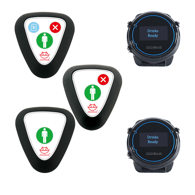 18-Year Factory MMCall Restaurant Waiter Table Call Button System Waterproof Wireless Wrist Pager Watch for Hospital Use
