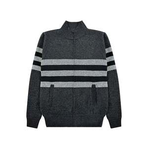 Maglione a Righe con Effetto Bonded da Uomo RND Apparel # Maglione Invernale Antirughe e Antirestringimento in Cashmere a Maglia Intrecciata per Ragazzi, Fornitura ODM Autunnale - Product Image 1